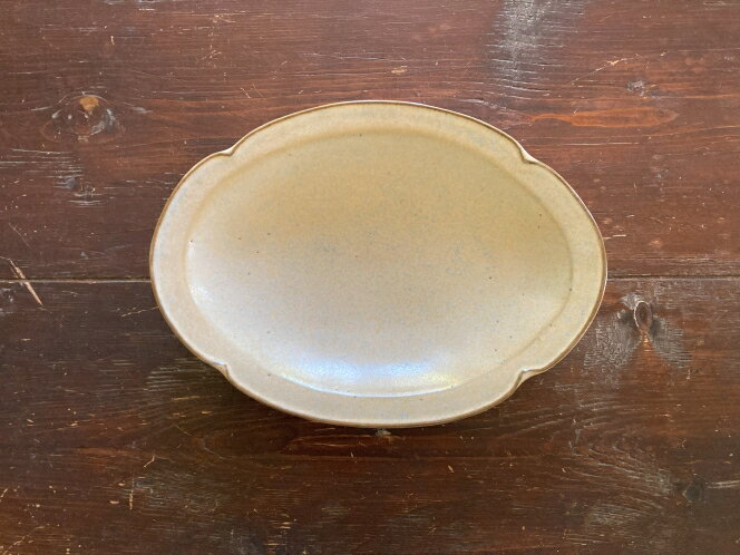 アウトレット商品 木瓜オーバル 深皿 28センチ ベージュ 美濃焼 人気洋食器 【sale 人気食器 美濃焼 インスタグラム】