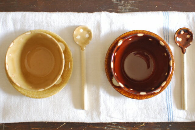 陶器製カトラリー ミニドット 水玉ミニスプーン...の紹介画像3