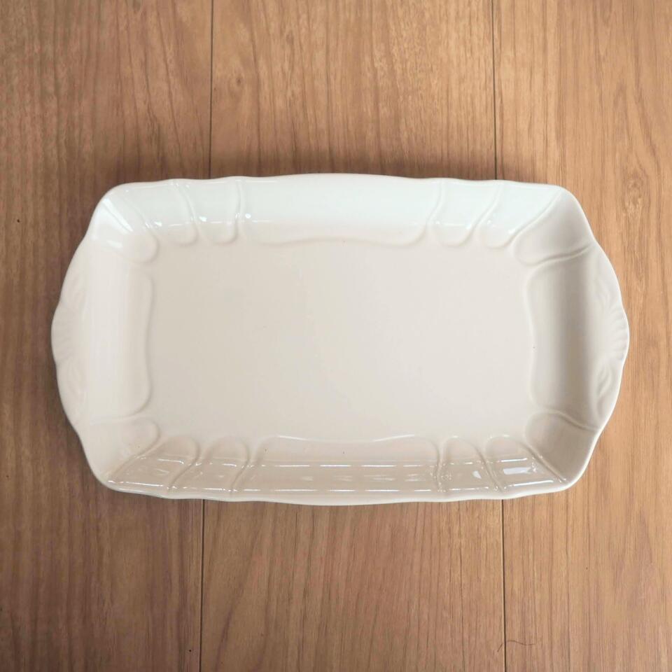 特価品 角皿 大皿 29cm アイボリー プレート ホワイト 大きい 白 器 洋食器 中華 洋食 有田焼 日本製