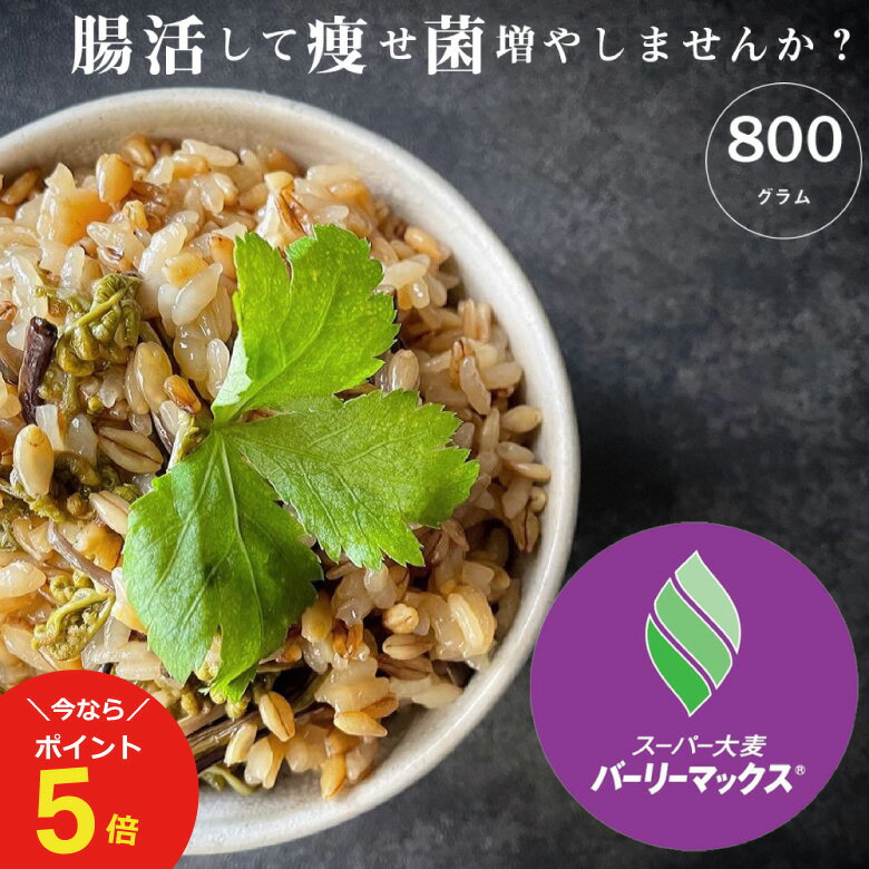 【今ならポイント5倍！6/4(火)10:00〜6/12(水)09:59迄！】スーパー大麦 バーリーマックス 800g　食物繊維がもち麦の2倍 レジスタントスターチ β-グルカン フルクタン 大麦 玄麦 腸活 低糖質 糖質カット 糖質オフ 糖質制限 【メール便 送料無料】こめたつ 自然の蔵