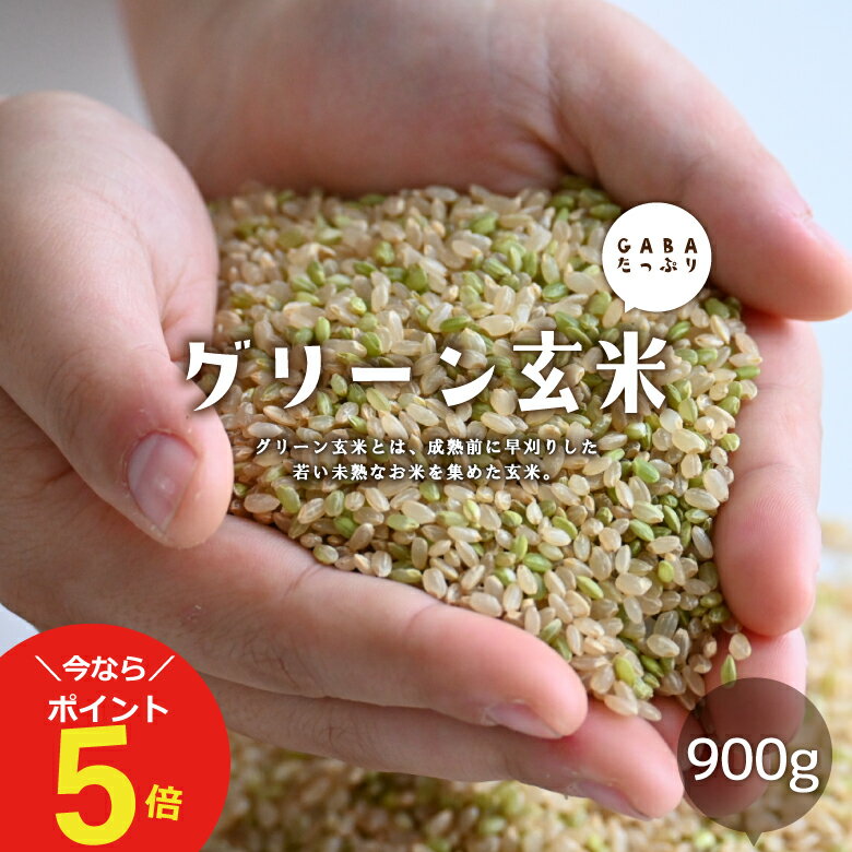 【今ならポイント5倍！〜5/16(木)09:59まで！】グリーン玄米 900g 玄米【送料無料】【メール便 送料無料】こめたつ …