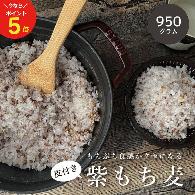 【今だけポイント5倍！～5/21火09:59まで！】皮付き もち麦 国産 950g 【もち麦 国産 送料無料】【メール便送料無料】【国産 もち麦/無添加/ダイシモチ】紫もち麦/もち麦 国産 送料無料/もち麦 送料無料 こめたつ 自然の蔵