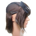 帽子用ウィッグ ショート 2way 取り外し前髪 人毛100% ダークブラウン