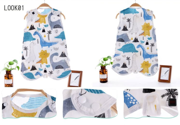 【お買い物マラソン期間中！】スリーパー 綿 ガーゼ 春夏用 ベビー 赤ちゃん 新生児 4重ガーゼ 着脱やすい ベビー 男の子 女の子 おしゃれ 可愛い キッズ 出産準備 出産祝い ギフト 部屋着 2