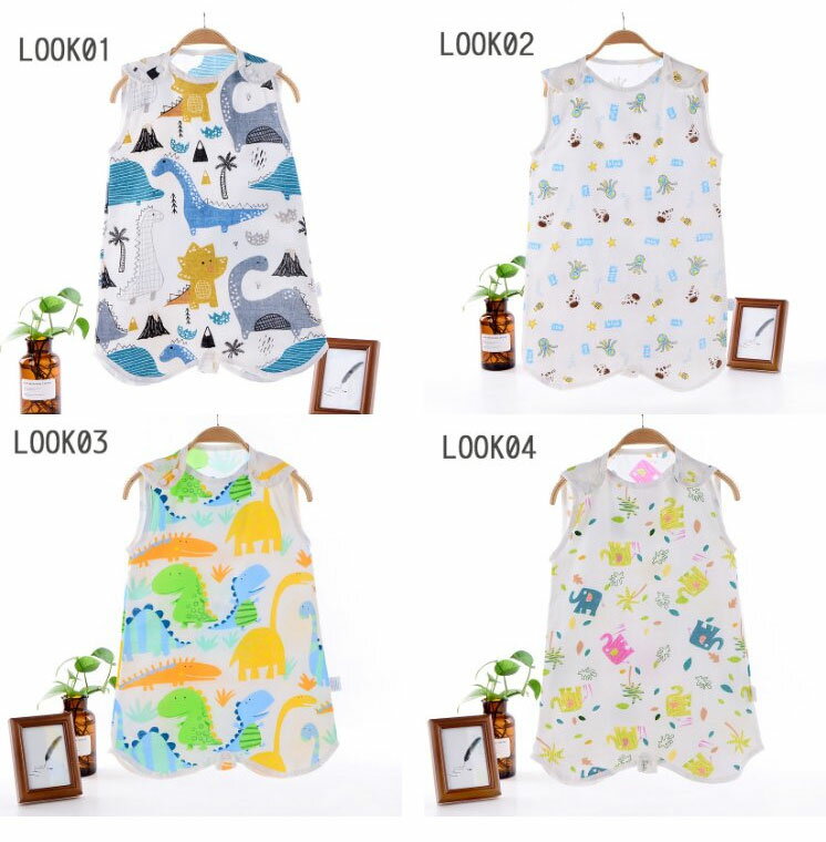 【お買い物マラソン期間中！】スリーパー 綿 ガーゼ 春夏用 ベビー 赤ちゃん 新生児 4重ガーゼ 着脱やすい ベビー 男の子 女の子 おしゃれ 可愛い キッズ 出産準備 出産祝い ギフト 部屋着 3