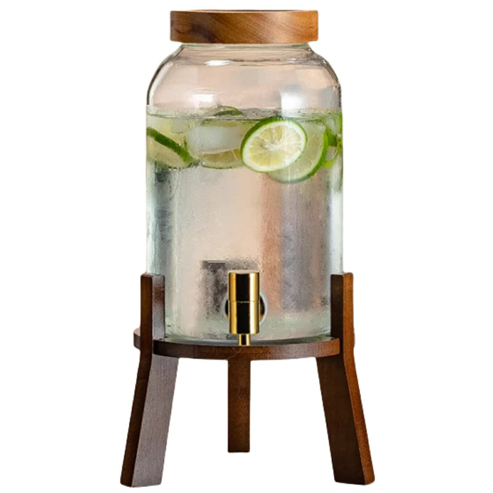 ドリンクサーバー 蛇口付きコールドケトル 高温耐性ガラス 家庭用 大容量保存容器 フルーツティー 水出しドリンクジュースバケツセット レストラン パーティー ホテル 飲料保管庫 家庭用/業務用 (3L/4L/5L/6L)