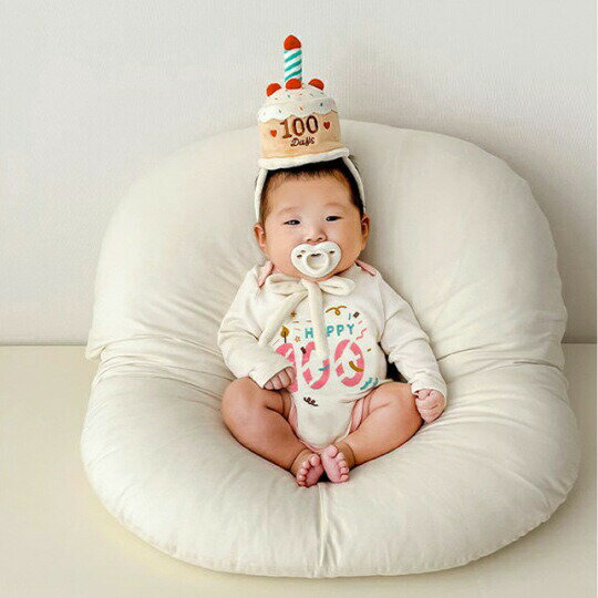 ベビー ロンパース 百日祝い バースデー ハット 2点セット 長袖 男の子 女の子 カバーオール 子供服 赤ちゃん 百日祝 パーティ— パーティーハット 100日フォト 記念撮影 こども 子ども 出産祝い ギフト ベビー服 可愛い 晴れ着 出産準備 3