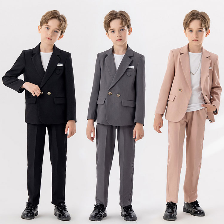 【お買い物マラソン期間中！】キッズフォーマルスーツ ゆったり セットアップ 160 入園式 卒業式スーツ 無地 ジャケット ロングパンツ 秋冬春 一つボタン ボーイズ おしゃれ 卒園式 セレモニー 発表会 七五三 結婚式 スーツ 子どもスーツ おとこの子スーツ 90~170cm