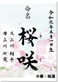 代筆命名書春:桜道命名書