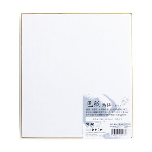 あかしや 色紙 画仙 2枚入り AO-25S-G 大色紙サイズ 習字 書道用品 書写 水墨画 水彩画 画仙紙 教材 無地 白色 かな用 書道用紙 練習用 墨書き 命名紙 メッセージ 記念品 水含みが良い にじみが綺麗 すべりにくい 自然な色合い