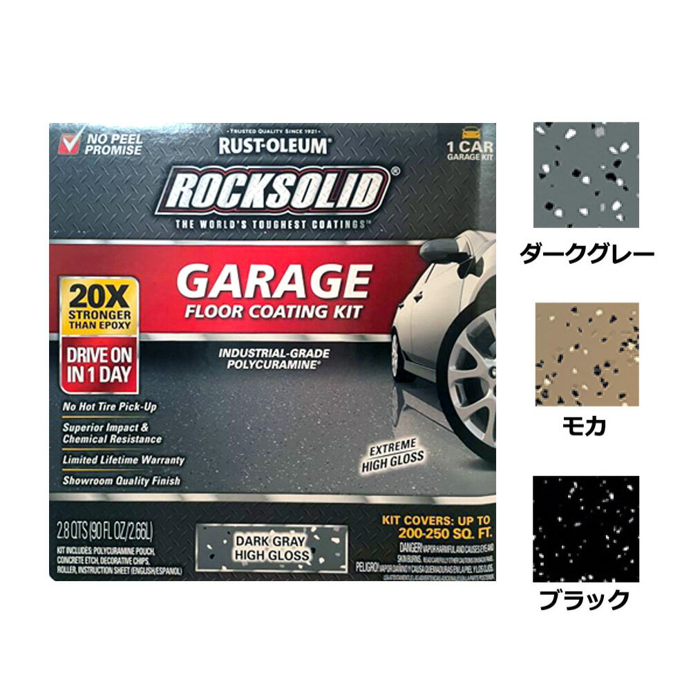 ロックソリッド ガレージフロアコーティングキット 車庫 ガレージ コンクリートフロア リフォーム 補修 塗料 キャンディルデザイン ラストオリウム