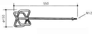  かくはん羽軸#76838027・KB-2　　（鉄・150mm・BMV-150A用）