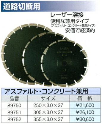【IWOOD・アイウッド】アスファルトコンクリート兼用ブレード355mm（#89752）湿式ダイヤモンドホイール
