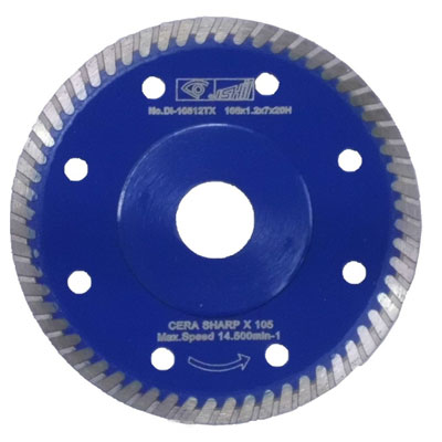 【石井超硬工具】 石井セラシャープX　DI-10512TX 外径105mm×厚1.2mm×穴20mm乾湿両用ダイヤモンドホイール