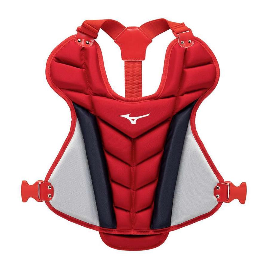 少年野球で大人気！2025年NEWモデル！大特価セール！最安値に挑戦！装い新たに。少年軟式プロテクターアップデート。キャッチャー防具のエントリーモデル。SとSSサイズをエクステンションパッドにより調整可能！ 【MIZUNO】ミズノ 小学生軟式・ゴムソフトボール用プロテクター 捕手用 1DJPY230（Jr.少年野球・ソフトボール・少年用・ジュニア・小学生・子供用・キャッチャー・防具・PROTECTOR JUNIOR） 品番 1DJPY23076　2025年最新モデル カラー 76：レッド×ネイビー（赤×紺） サイズ A：295×B：395mm（SSサイズ） A：305×B：395mm（Sサイズ） 質量 約380g（SSサイズ）、約400g（Sサイズ） 素材 表地：ポリエステル パッド：EVA ・JSBB.・JSA兼用マークにより、両大会で使用可能。 ・（公財）全日本軟式野球連盟公認 ・少年ソフトボール1号、2号用としてもお使いいただけます。 激安超特価セール！