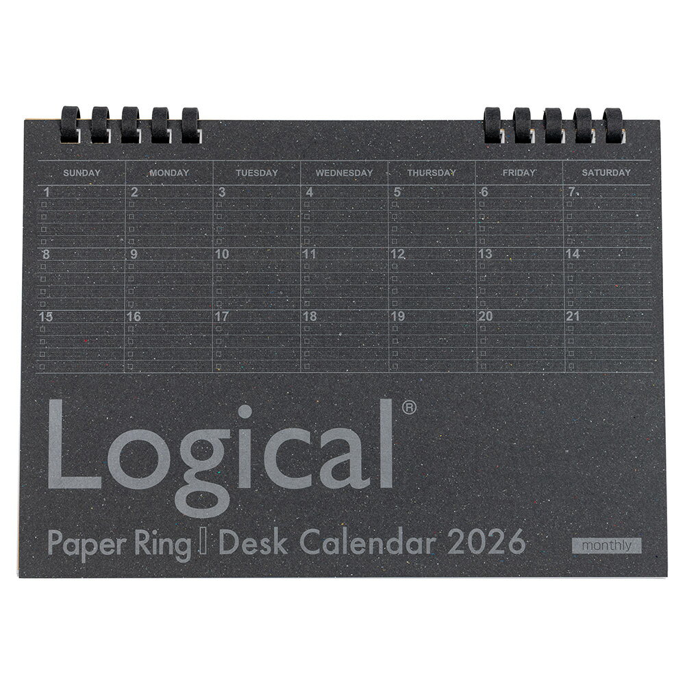 【2026年度版カレンダー】 ナカバヤシ FSC-MX／卓上カレンダー 2026 ペーパー／A5／ブラック COC-CLTP-A502-26D 【CHI】