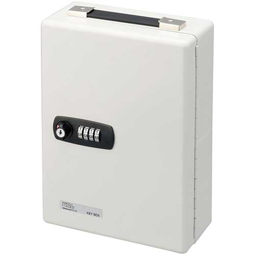 ▼ アプリインストールでクーポンGET！●本体寸法：W223×D105×H327mm●本体重量：2.6kg●材質：本体/スチール・ABS樹脂・PVCキーホルダー/ポリプロピレン●施錠方式：ダイヤル錠●収容数：50個●付属品：キーホルダー50個（赤18個・青10個・黄10個・緑12個）シリンダーキー2本、木ネジ3本（約30mm）●パッケージ寸法：W333×D113×H228mm（0.32才）