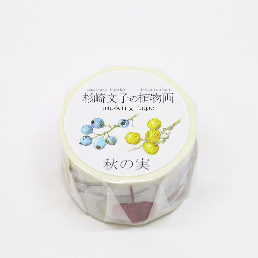 カミイソ産商 マスキングテープ ボタニカルアート/杉崎文子の植物画 秋の実 GR-0034 #207#【CHI】