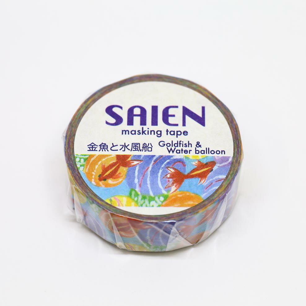 乐天商城 - 【最大1000円OFFクーポン配布中】カミイソ産商 マスキングテープ SAIEN 金魚と水風船 TR-0013#207#【CHI】