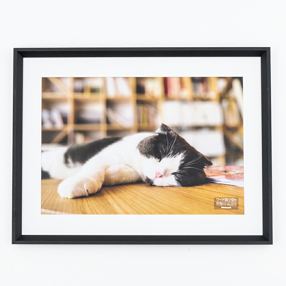 【最大1000円OFFクーポン配布中】ナカバヤシ 木製写真額／W四ツ切／ブラック F-SW-123-D 【CHI】