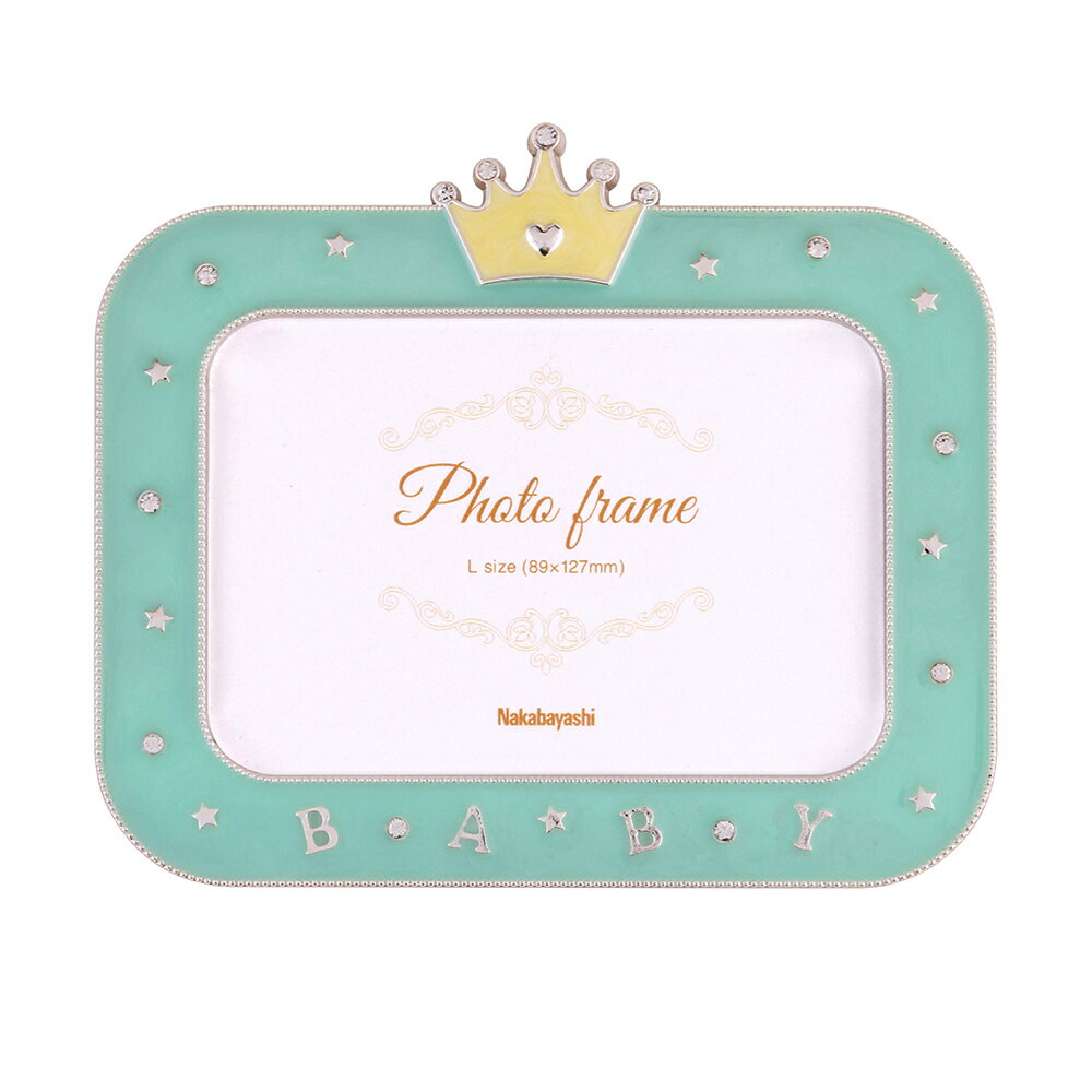 ナカバヤシ フォトフレーム／金属製／ベビー／L／グリーン F-TA-117-G 【CHI】