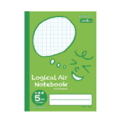ナカバヤシ ロジカル・エアー 軽量ノート 方眼5mm B5 フェイス柄 HB5-H504G グリーン【CHI】