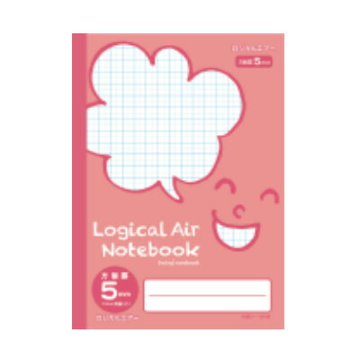ナカバヤシ ロジカル・エアー 軽量ノート 方眼5mm A4 フェイス柄 HA4-H501P ピンク【CHI】