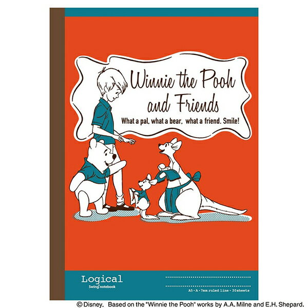 ナカバヤシ ロジカルA5 プーさんビンテージシリーズ A罫(7mm) 30枚 OR ノS-127A-OR【CHI】