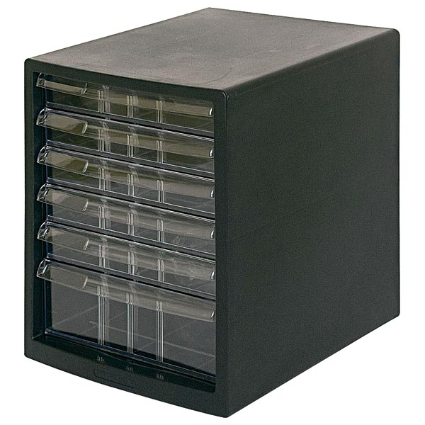 ナカバヤシ A4レターケース6段（浅5+深1) ブラック A4E-SC6B【CHI】