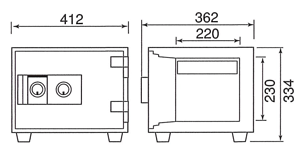 【玄関渡し】ダイヤセーフ(旧:日本金銭機械) 家庭用耐火金庫 DW30-1 2キータイプ 30分耐火 A4用紙収納 29kg【送料無料】【メーカー直送】