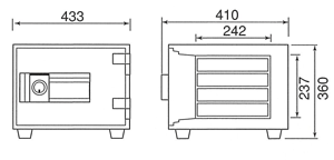 【玄関渡し】ダイヤセーフ(旧:日本金銭機械) 家庭用耐火金庫 MEK34-4 プッシュタイプ 1時間耐火 A4サイズ用紙収納 38kg【送料無料】【メーカー直送】