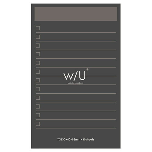 ナカバヤシ w/U ノート付箋 スリム スモーキーブラック WU-FSTN-R-D【CHI】