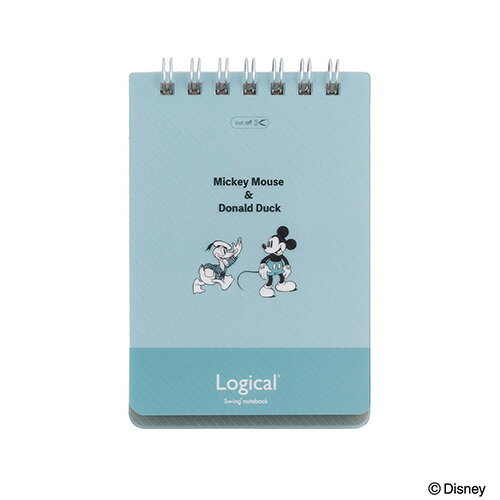 4つの特長で文章が美しく見せるロジカルノート。ページを切り取り線で切り取れます。方眼5mmで使いやすく、たっぷり50枚の本文ページ。表紙は、ブルー(ミッキーマウス&ドナルドダック)、ピンク(ミッキーマウス、ミニーマウス)、イエロー(プー、ピグレット)の3色展開。●表紙サイズ：A7/ヨコ74×タテ109×厚み6mm●本文：上質紙70g/m&sup2; 方眼5mm・50枚●表紙：透明PPシート0.5mm厚●裏表紙：クラフトボール紙●製本：Wリング製本●本体重量：43