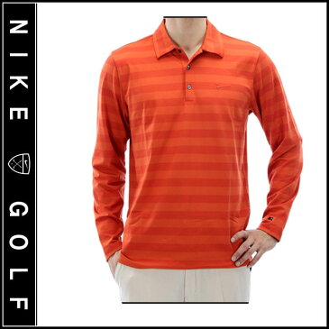 【Nike Golf】DRI-FIT ナイキゴルフTIGER WOODS COLLECTIONロングスリーブボーダーポロシャツ