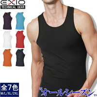 EXIO エクシオ タンクトップ コンプレッション メンズ 接触冷感 インナー アンダーシャツ 全9色 M-XXL | クール 冷感 冷感インナー インナーシャツ コンプレッションインナー コンプレッションウェア トレーニングウェア おしゃれ ゴルフ 野球 あす楽