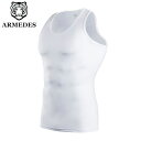 ARMEDES アルメデス コンプレッション インナー 接触冷感 タンクトップ 丸首 メンズ M-2XL 全5色 オールシーズン AR111 送料無料