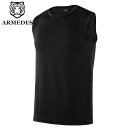ARMEDES アルメデス コンプレッション インナー 接触冷感 吸汗速乾 ドライ素材 メッシュ仕様 デイリーノースリーブ タンクトップ 長袖 丸首 メンズ M...
