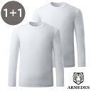 ARMEDES アルメデス 2枚セット Tシャツ インナー 吸汗速乾 ハニカム 長袖 メンズ S-3XL 全4色 オールシーズン AR204 送料無料