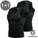 ARMEDES アルメデス 2枚セット コンプレッション インナー 吸汗速乾 ドライ素材 スーパードライ タンクトップ メンズ M-XXL 全4色 オールシーズ...