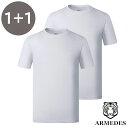 ARMEDES アルメデス 2枚セット コンプレッション インナー Tシャツ 接触冷感 ラウンドネック 半袖 メンズ M-XL 全4色 オールシーズン AR18...