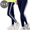 ARMEDES アルメデス 2枚セット レギンス ストレッチ 伸縮性 通気性 吸汗速乾 ドライ素材 インナー 2LINE レディース S-L ブラック/ネイビー...