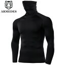 【ARMEDES】 アルメデス 接触冷感 コンプレッションインナー マスク ハイネック タートルネック オールシーズン テックフィット メンズ 長袖 UVカット...