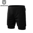 ARMEDES アルメデス 一体型 ハーフパンツ ボトムス タイツ コンプレッション インナー 吸汗速乾 通気性 クーリング生地 ドライ素材 メンズ S-2XL...