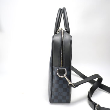 【キャッシュレス5％還元】【中古】ルイヴィトン ビジネスバッグ ダミエコバルト ポルトドキュマン N41347 LOUIS VUITTON ネイビー[送料無料]