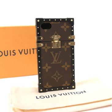 【キャッシュレス5％還元】【中古】ルイヴィトン iPhone7ケース アイトランク モノグラム M64479 LOUIS VUITTON ブラウン×ブラック ユニセックス [送料無料]