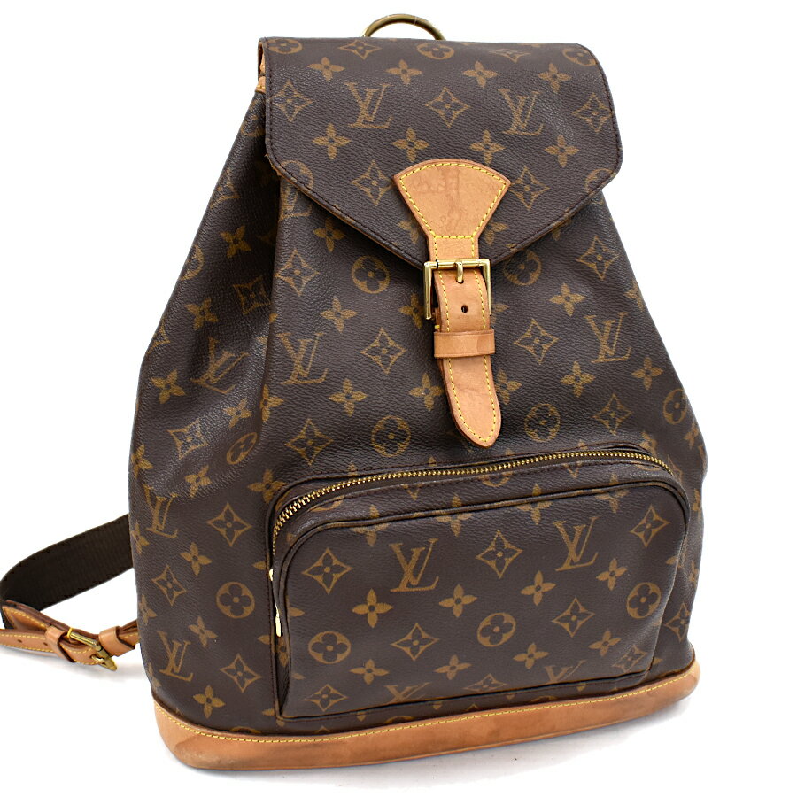 【中古】ルイヴィトン モンスリGM バックパック リュックサック M51135 モノグラム ブラウン LOUIS VUITTON Montsouris GM [送料無料]