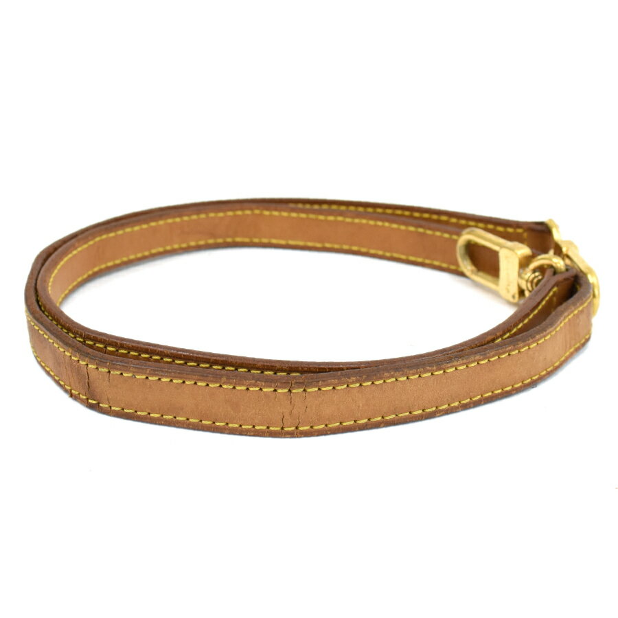 【中古】ルイヴィトン ショルダーストラップ バッグ用アクセサリー ヌメ革 レザー ベージュ ゴールド金具 LOUIS VUITTON [送料無料]