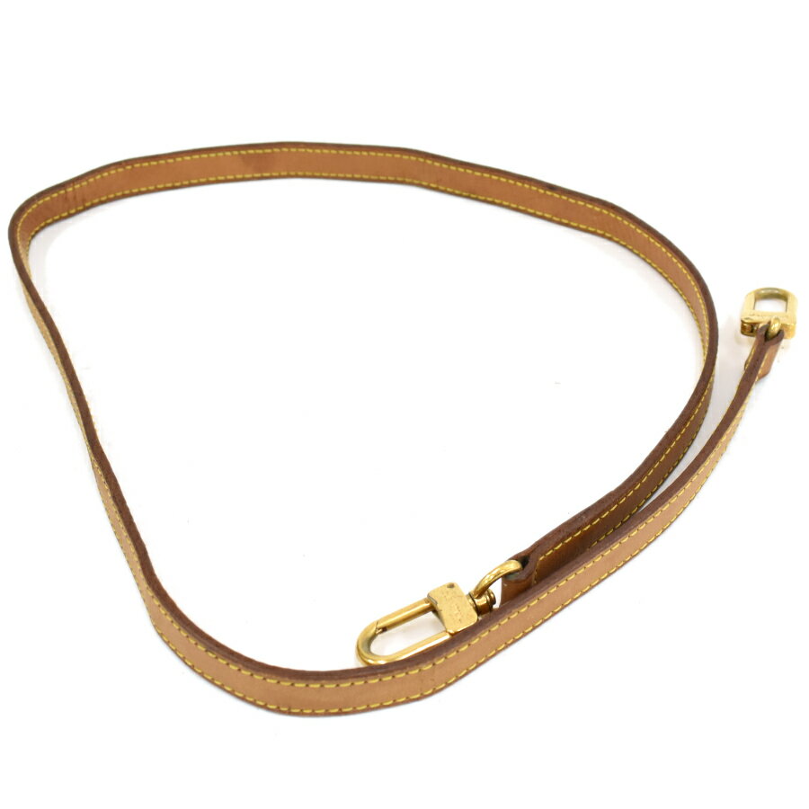 【中古】ルイヴィトン ショルダーストラップ バッグ用アクセサリー ヌメ革 レザー ベージュ ゴールド金具 LOUIS VUITTON [送料無料]