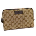 【中古】グッチ ウエストポーチ ボディバッグ 449174 GGキャンバス レザー ベージュ ブラウン GUCCI [送料無料][美品]