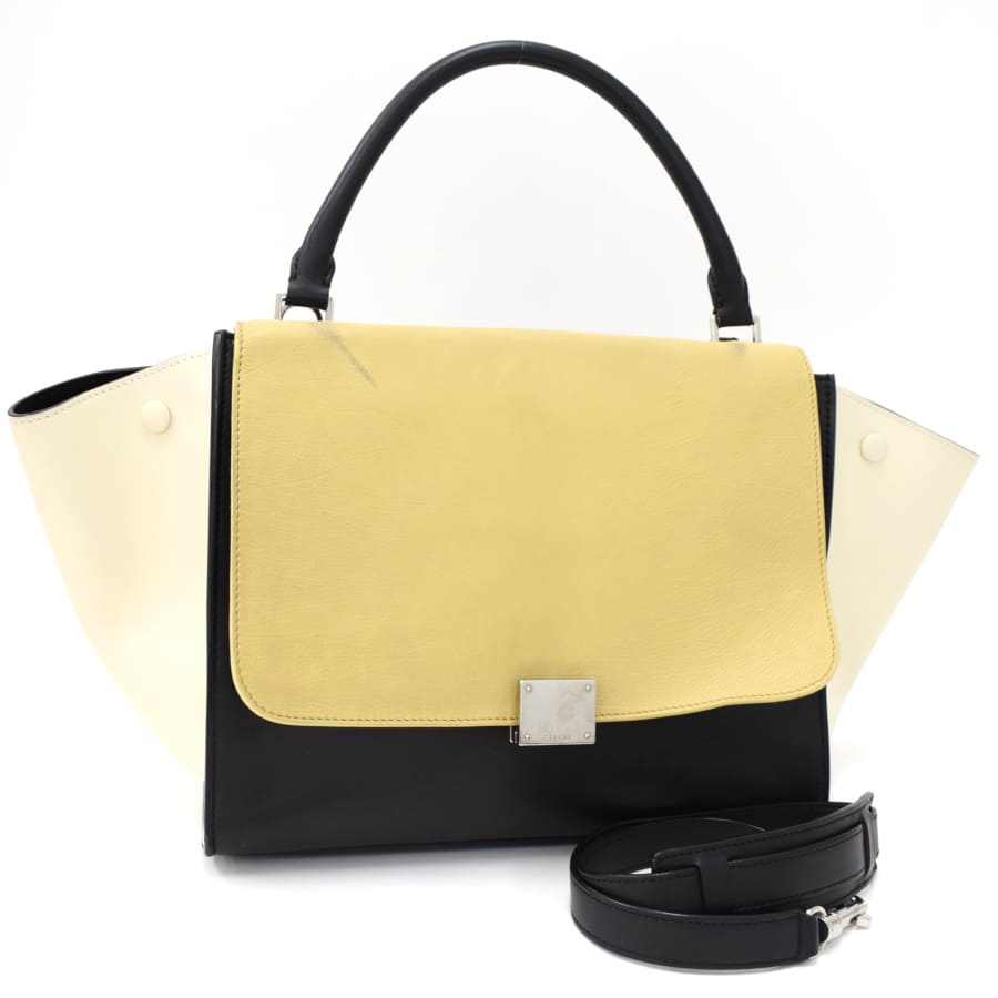 【中古】セリーヌ 2wayハンドバッグ ショルダー トラペーズミディアム レザー マルチカラー CELINE [送料無料][美品]